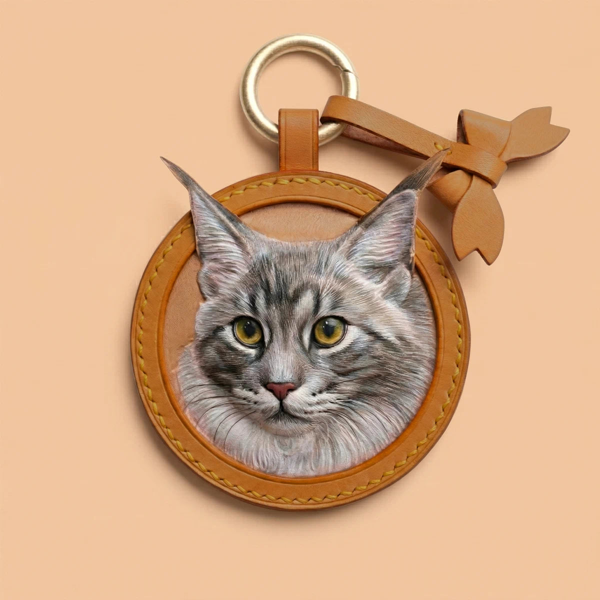 Hand-Carved Leather Pet Keepsake