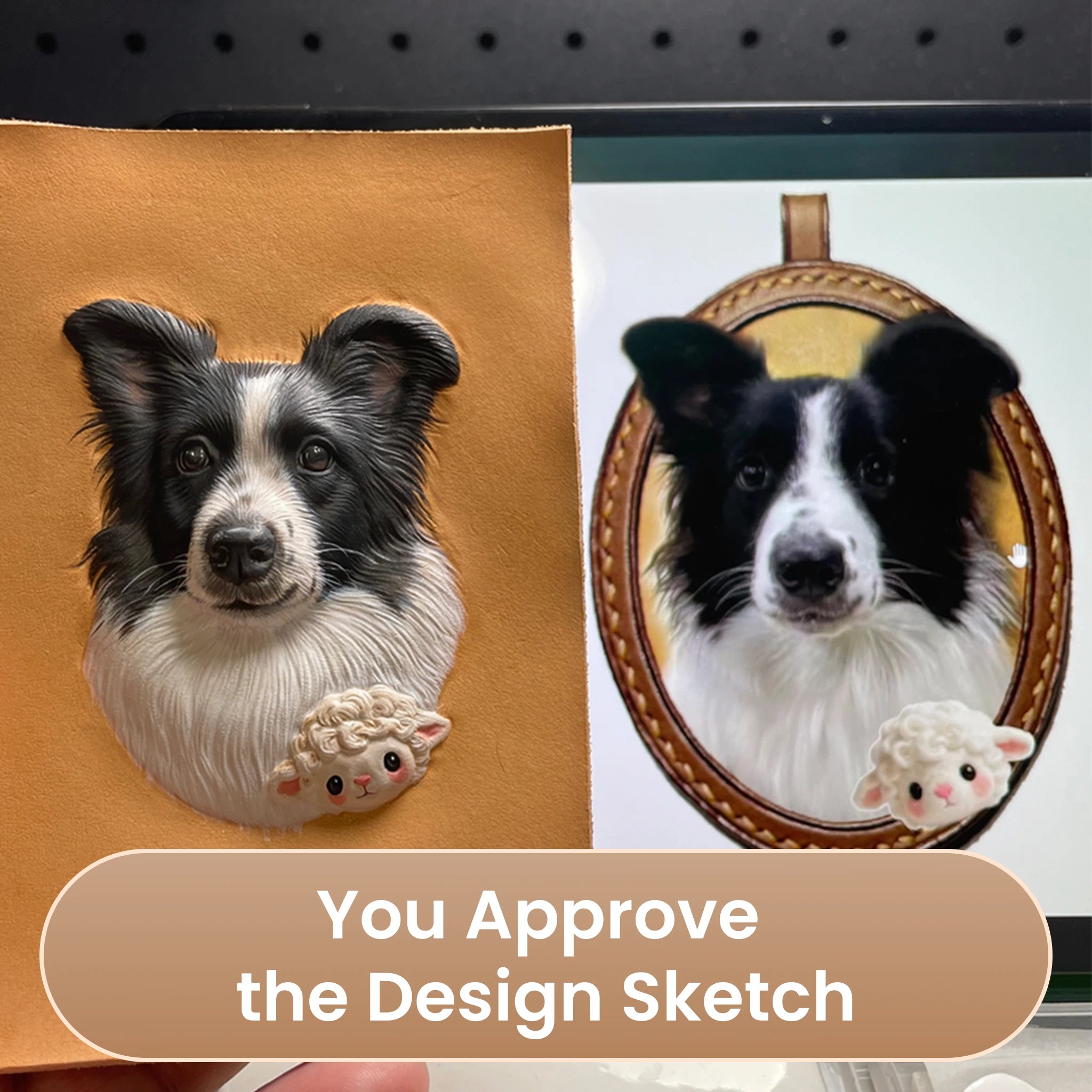 Hand-Carved Leather Pet Keepsake