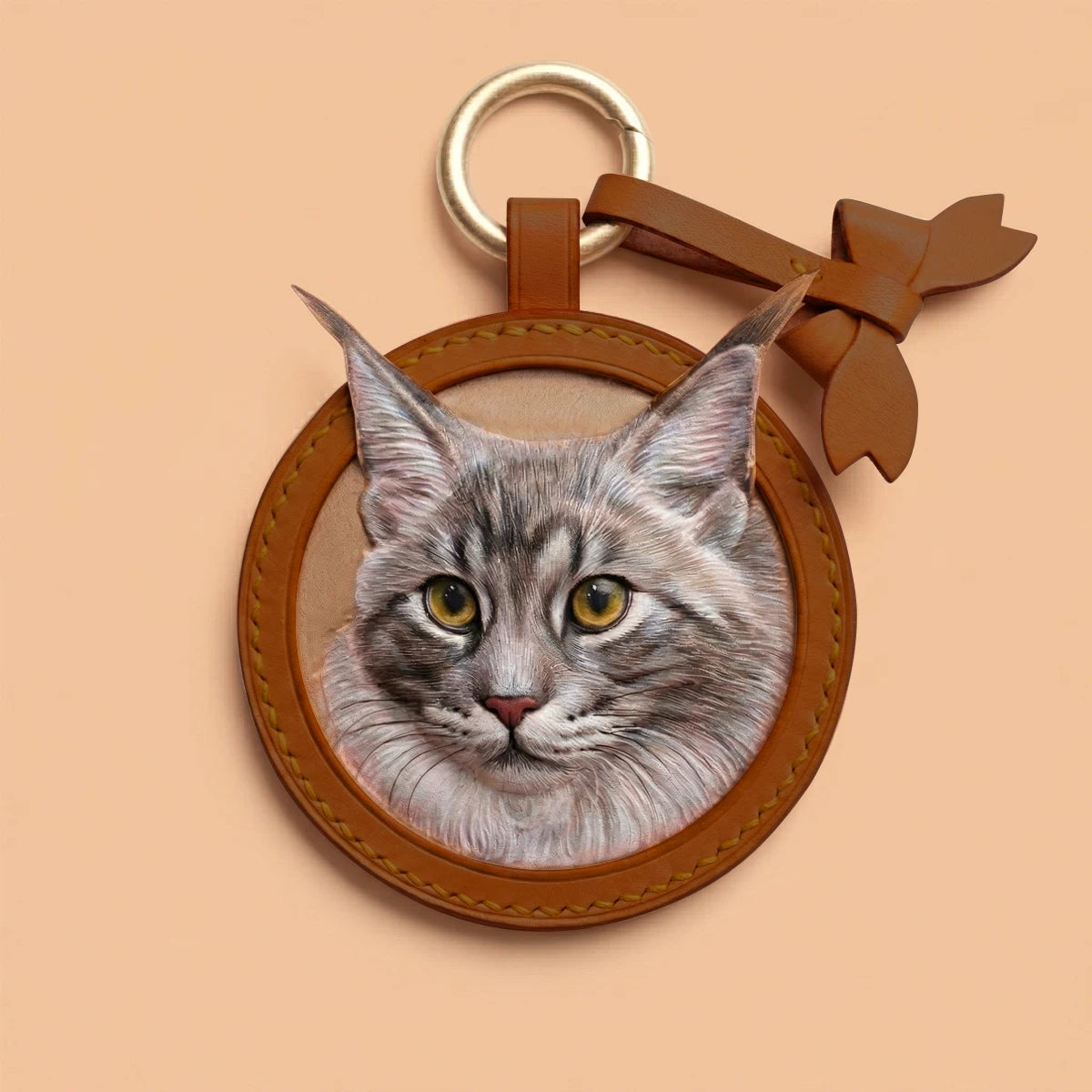 Hand-Carved Leather Pet Keepsake